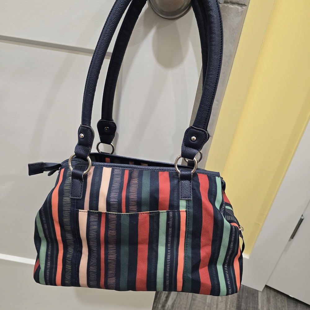 Lily Bloom Multicolor Striped Women's Bag With Multiple Pockets - Picture 9 of 14